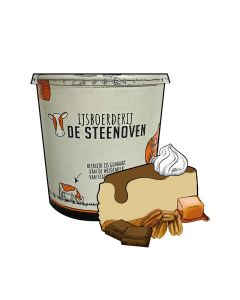 Chocolade cheescake met noten en caramel (beker 900ml)