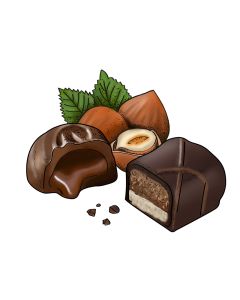 Praline (bonbonsmaak met hazelnootvulling)