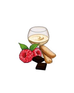 Zabaione met chocolade en framboos