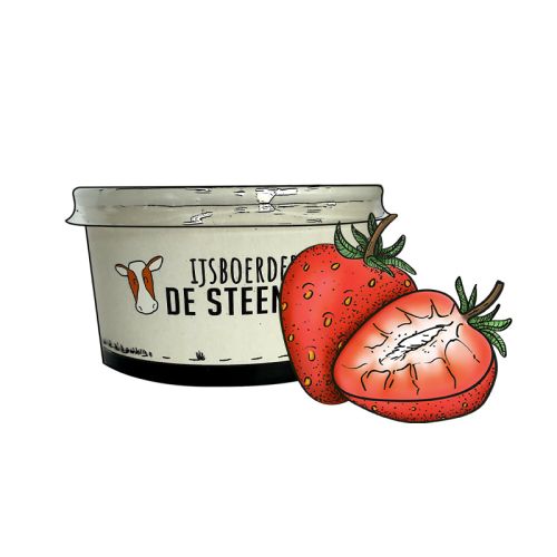 Aardbei sorbetijs (beker 125 ml)