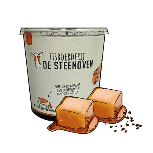 Caramel met crunchy salted caramel (beker 900 ml)