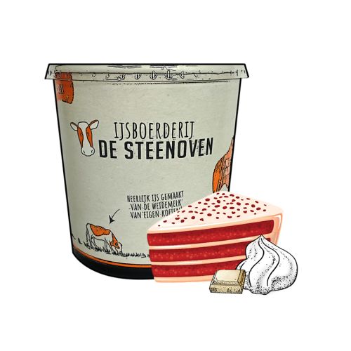Red velvet roomijs (beker 900 ml)