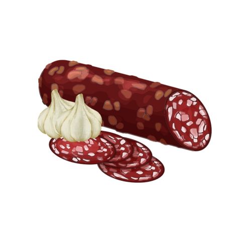 Droge worst knoflook +/- 155 gram, voor op de borrelplank