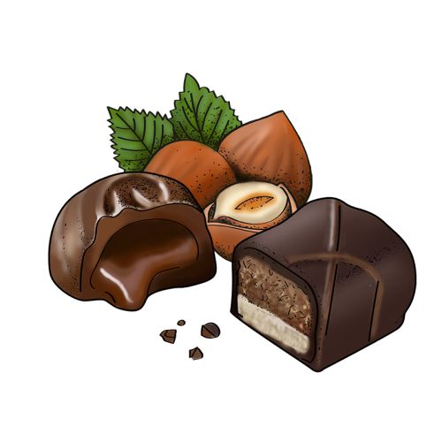 Praline (bonbonsmaak met hazelnootvulling)