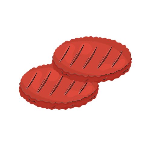 Runder hamburger á 100 gram, per 2 verpakt